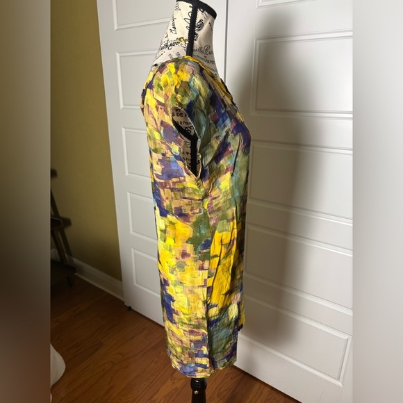 Anthropologie Maeve abstract painterly silk dress - Picture 3 of 7